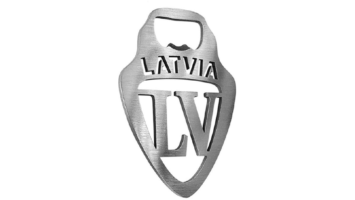 Ouvre-bouteille+en+acier+inoxydable+-+%27Latvia%27+%28Argent%29